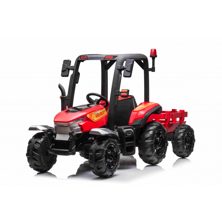 Elektrický traktor Blast s vlečkou - červená